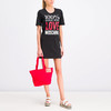 LOVE MOSCHINO 莫斯奇诺 女士字母徽标印花棉质圆领短袖T恤裙 黑色 W5A0 208M 3517 C74 商品缩略图3