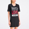LOVE MOSCHINO 莫斯奇诺 女士字母徽标印花棉质圆领短袖T恤裙 黑色 W5A0 208M 3517 C74 商品缩略图0
