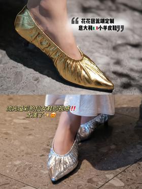 花花团篙端定制手工制作小羊皮鞋，精巧小猫跟鞋，日常舒适好走路，皮质柔软细腻，双色可选，时髦精的必选项，上脚chao享受，优雅好搭👍🏻