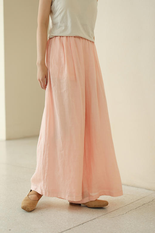 绽放196+197朵/白月光宽松高级感100支纯苎麻双层白色飘逸仙女阔腿裤 商品图5