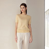 【棉桑蚕丝针织短袖套衫】24年夏季新款黄色时尚百搭针织上衣 商品缩略图0
