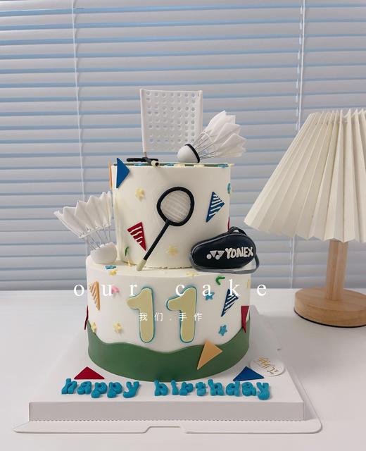 一起打羽毛球小双层蛋糕-低糖处理无添加 商品图0