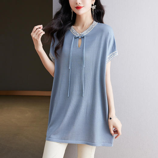 中长款短袖T恤宽松，新中式国风上衣CC-tbrk-6836 商品图1