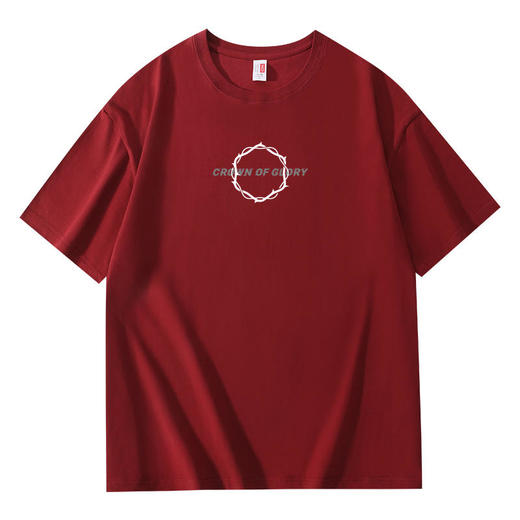 溪水边原创荣耀冠冕纯棉T恤220克宽松款 商品图1