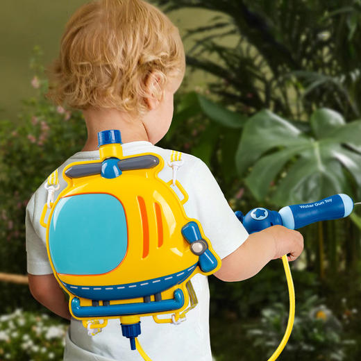 【清凉大作战，背包水枪】夏日高颜值卡通消防车背包水枪，升级防漏黑科技，男女孩玩水泳池沙滩抽拉式水枪儿童玩具喷水枪QQ父亲节礼物新年礼盒年货礼盒 商品图3
