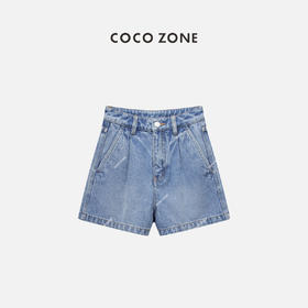 COCO ZONE“蓝牛”夏季时尚显瘦牛仔短裤百搭通勤休闲裤子CC1B0753