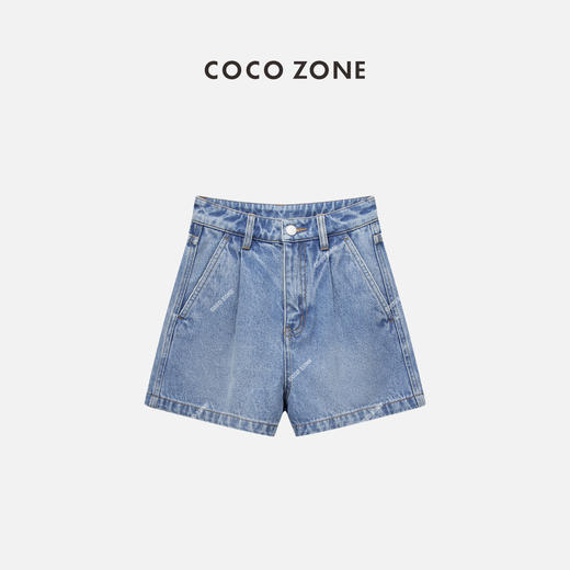 COCO ZONE“蓝牛”夏季时尚显瘦牛仔短裤百搭通勤休闲裤子CC1B0753 商品图0