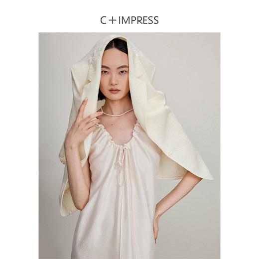 WT2402038C+IMPRESS/西嘉新中式西装外套女19姆米真丝冠乐绉肌理感抽皱袖口 商品图3