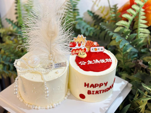 私人订制：内含多图，五寸双拼蛋糕，全部装饰可食用，提前48小时以上预定，退休遇上生日，主题可私人订制 商品图5