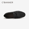 千百度男鞋一脚蹬休闲皮鞋春夏男士乐福鞋豆豆鞋棕色皮鞋A24163838 商品缩略图2