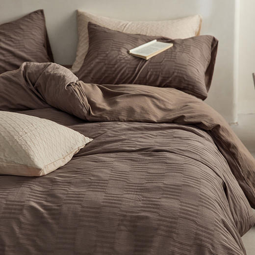 【水洗棉提花四件套】全棉提花水洗四件套纯色柔软亲肤床品套件裸睡 商品图5