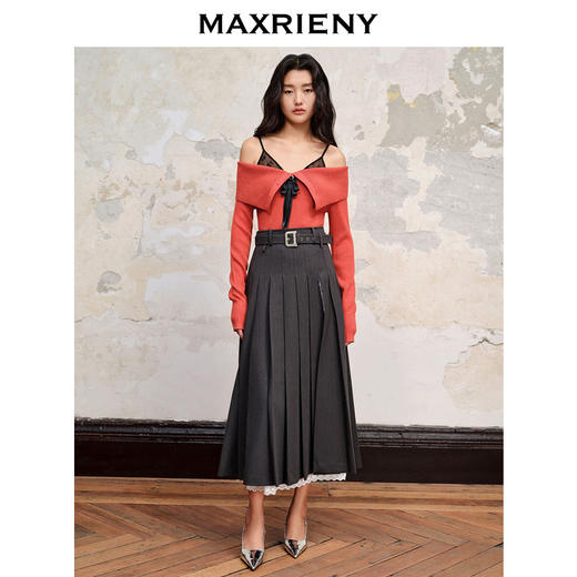 【商场同款】MAXRIENY假两件吊带套头针织23秋冬长袖修身上衣女(货号:MC88SW563) 商品图2