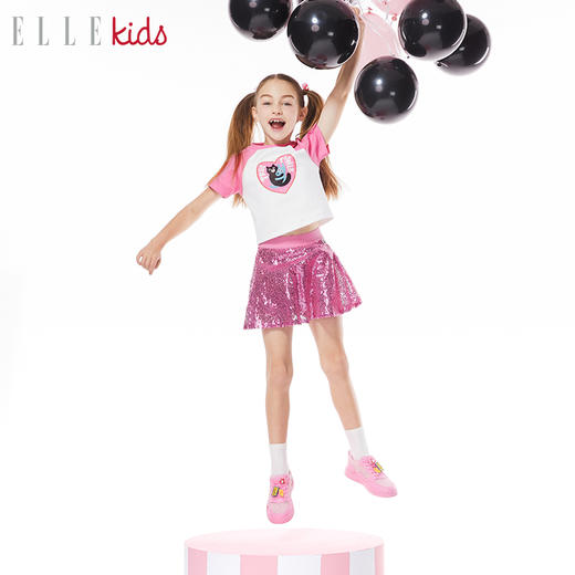 ELLEKIDS 童装 夏季高腰A字珠片半裙 商品图3