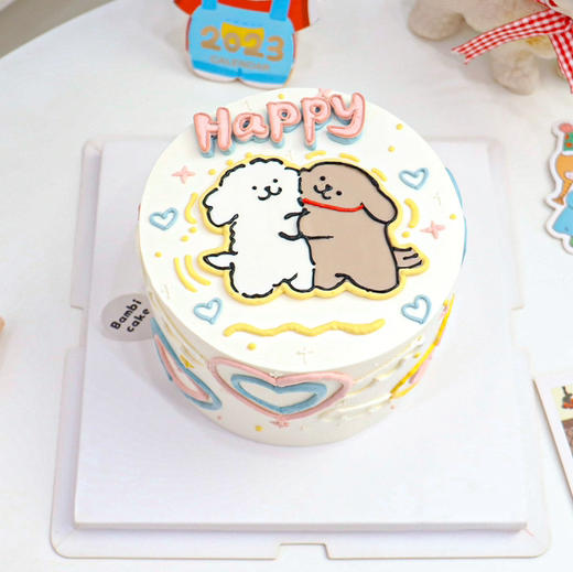 线条小狗丨蛋糕 商品图0