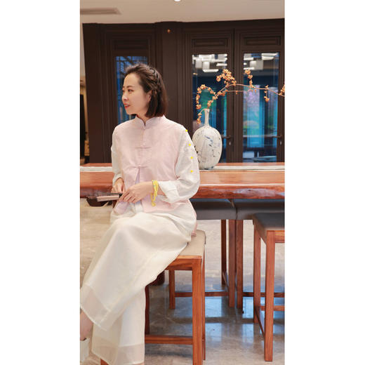 【抖音专属】中式马甲（22704058T-粉米） 商品图0