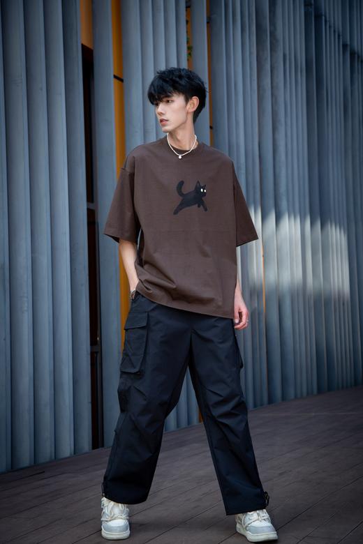 S415812043小猫主题印花短袖T恤 商品图12