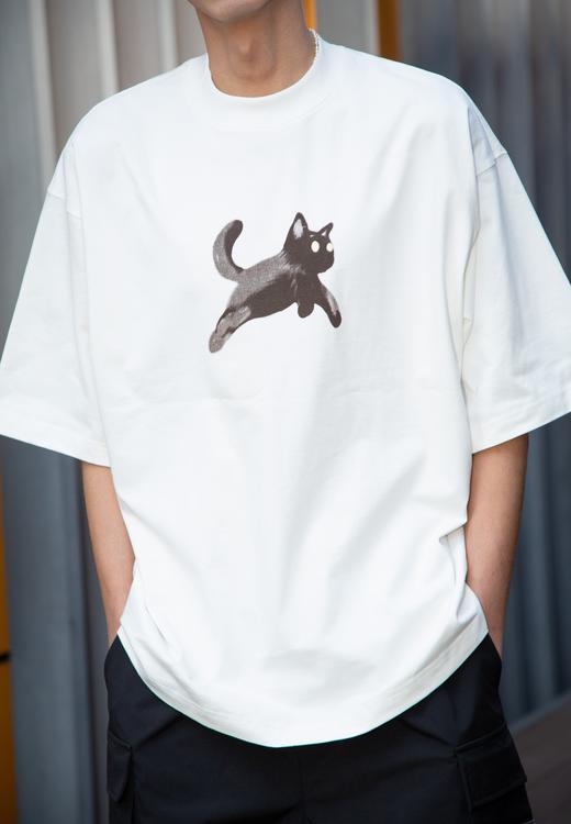S415812043小猫主题印花短袖T恤 商品图1