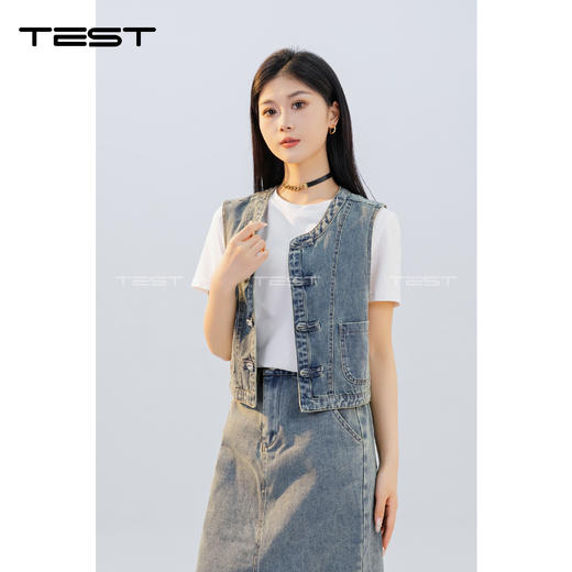 夏上新时尚牛仔气质清新套装裙4242011 商品图0