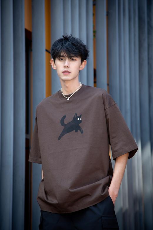 S415812043小猫主题印花短袖T恤 商品图6