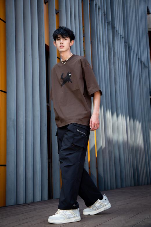 S415812043小猫主题印花短袖T恤 商品图11