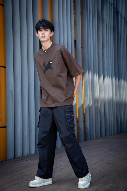 S415812043小猫主题印花短袖T恤 商品图10