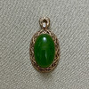 18K玫瑰金和田玉（碧玉）镶钻吊坠--珣碧/蛋面9*15mm/苹果绿 商品缩略图0