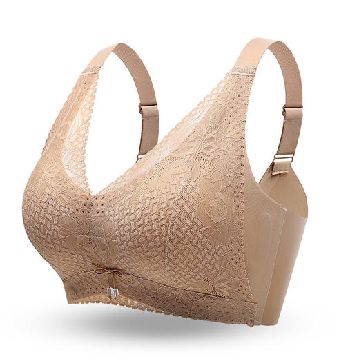 【大码大红新品内衣，泰国乳胶杯】性感镂空蕾丝，深V聚拢，大胸显瘦，尽显胸器完美，聚拢、收副乳，性感、优雅、舒适，内外兼修，快来拥有吧！ 商品图3