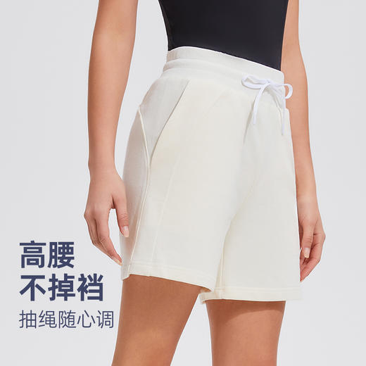男女同款五分裤新款抽绳跑步运动宽松休闲松紧腰口袋高腰短裤A字裤外穿 商品图2