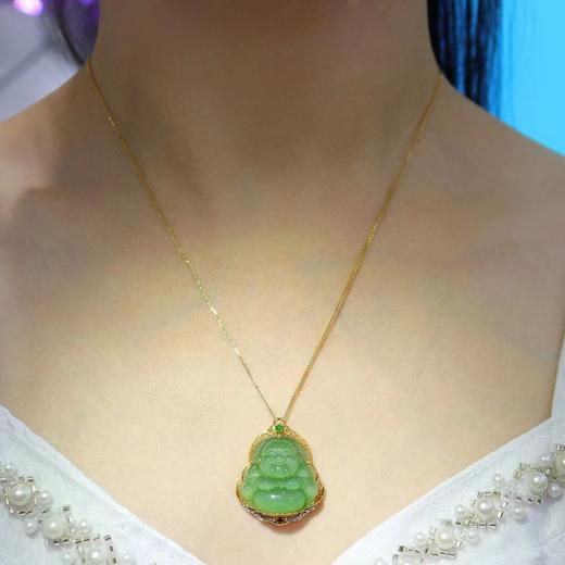 和田玉碧玉猫眼佛公 商品图0