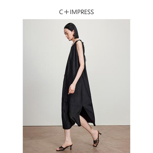 西嘉C+IMPRESS/西嘉醋酸多穿抽绳无袖慵懒风宽松法式连衣裙女夏优雅LYQ2402036 商品图2