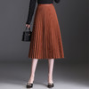 百褶半身裙2025春夏季新款韩版简约修身银丝a字裙弹力甜美中长裙 商品缩略图12