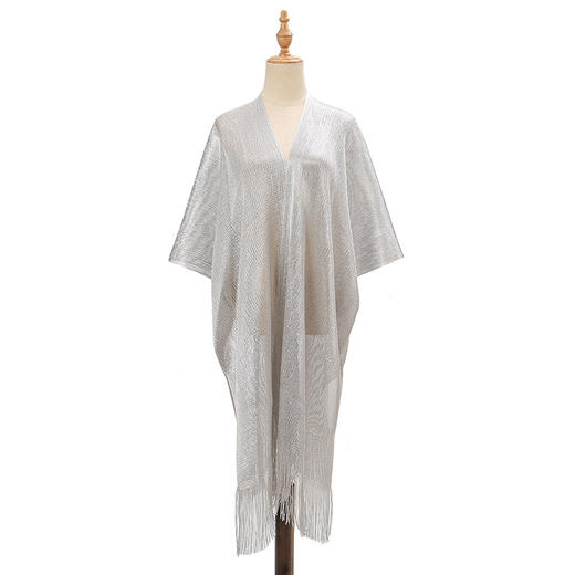 亚马逊热销金丝宽松防晒罩衫衣裙度假镂空比基尼海边泳衣披肩现货 商品图3