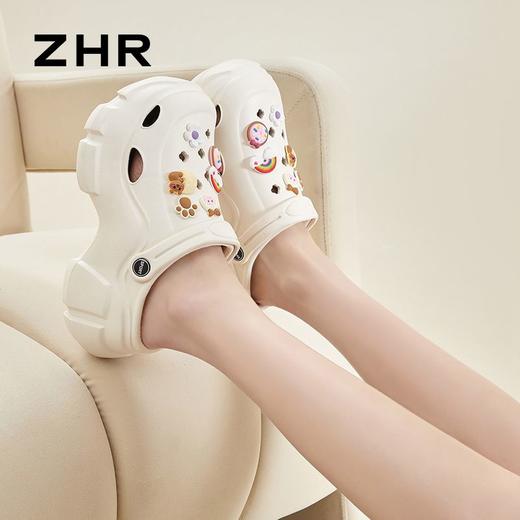 优选丨ZHR则则可爱彩虹熊洞洞鞋女新款ins舒适厚底两穿卡通凉鞋 商品图8