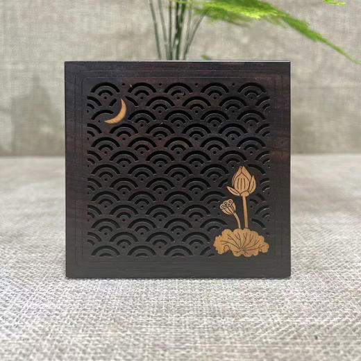 4h荷花/祥云/钱币°镂空盘香盒 商品图1