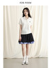 ForPoem 现货 24/SS原创设计夏季褶皱肌理感拼接格子下摆蓬蓬半身裙 商品缩略图1