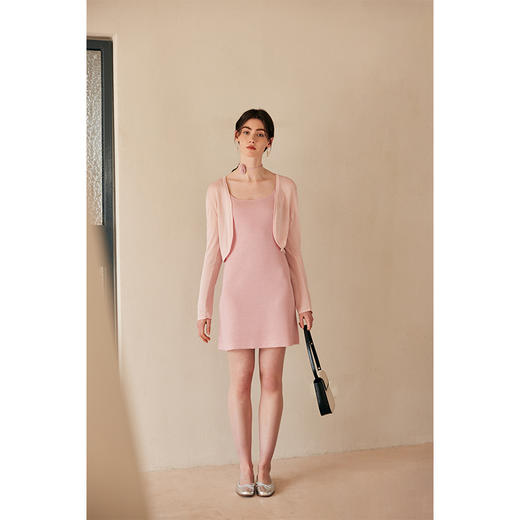 HeyDress细闪亮片针织吊带裙女夏季法式收腰花朵绑带浪漫连衣裙子 商品图1