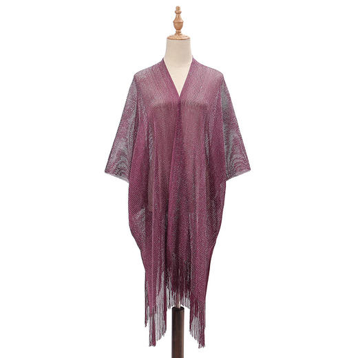 亚马逊热销金丝宽松防晒罩衫衣裙度假镂空比基尼海边泳衣披肩现货 商品图12