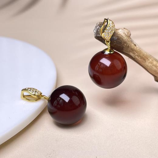 38663琥珀吊坠圆珠约16mm 商品图0