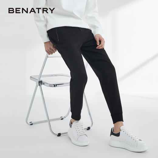 贝纳川新款黑色休闲裤男宽松百搭韩版小脚裤EAY132001402 商品图4