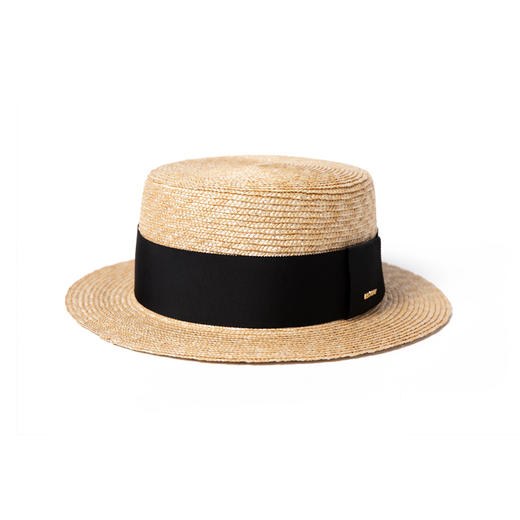 帽仕汇 KEYONE平顶草帽女夏季多色可替换装饰带手工麦秆度假遮阳帽 商品图1