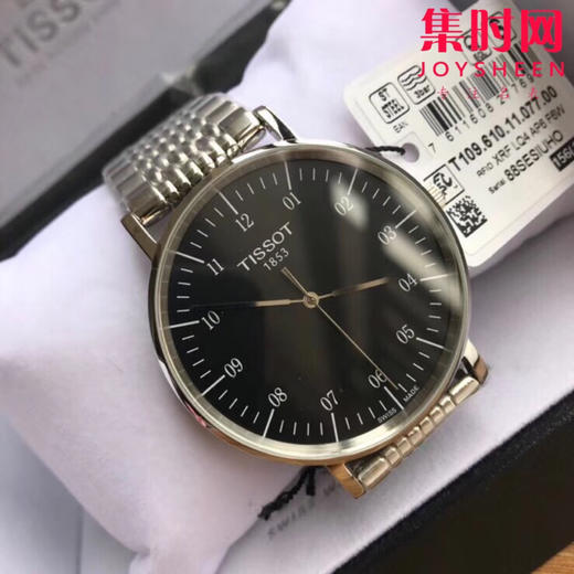 原单品质 Tissot,原厂  天梭款魅时T109系列，超薄简单大方，非常有英伦的帅气。蓝宝石玻璃，原装瑞士ETA机芯，～40mm表径，配全套包装。 商品图8