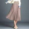 百褶半身裙2025春夏季新款韩版简约修身银丝a字裙弹力甜美中长裙 商品缩略图3