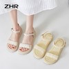 ZHR凉鞋女2024新款夏时尚百搭一字带珍珠凉鞋气质厚底沙滩鞋 商品缩略图4