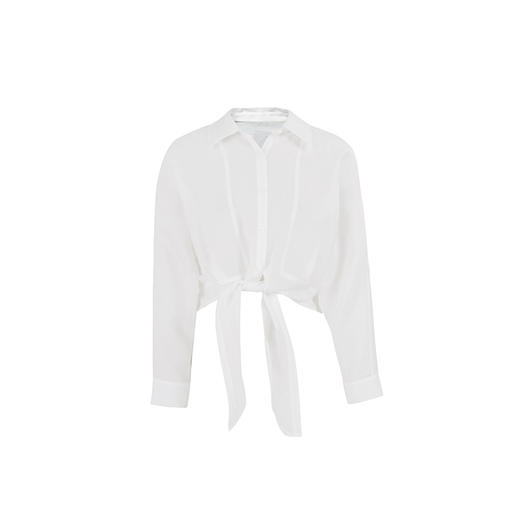 HeyDress连肩袖薄款衬衫女夏季宽松翻领系带衬衣百搭通勤防晒上衣 商品图4