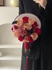 【喜事团扇】手捧花团扇/红边圆形/红边六瓣花款 商品缩略图2