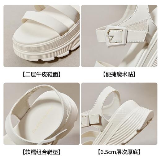 ZHR则则2024夏季新款外穿一字带厚底松糕运动休闲简约沙滩女鞋子 商品图1