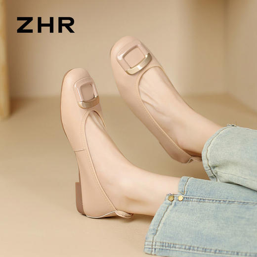 ZHR则则一脚蹬懒人鞋女鞋时尚百搭单鞋2024新款小皮鞋豆豆鞋 商品图7