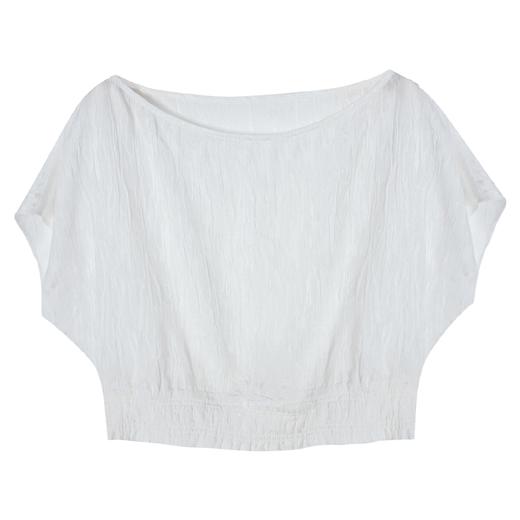 西嘉【现货】C+IMPRESS/西嘉醋酸提花不规则树纹压褶时髦白色套装裙女夏两件套CS2402008 商品图4