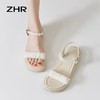 ZHR凉鞋女2024新款夏时尚百搭一字带珍珠凉鞋气质厚底沙滩鞋 商品缩略图5