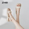 ZHR凉鞋女2024新款夏时尚百搭一字带珍珠凉鞋气质厚底沙滩鞋 商品缩略图7